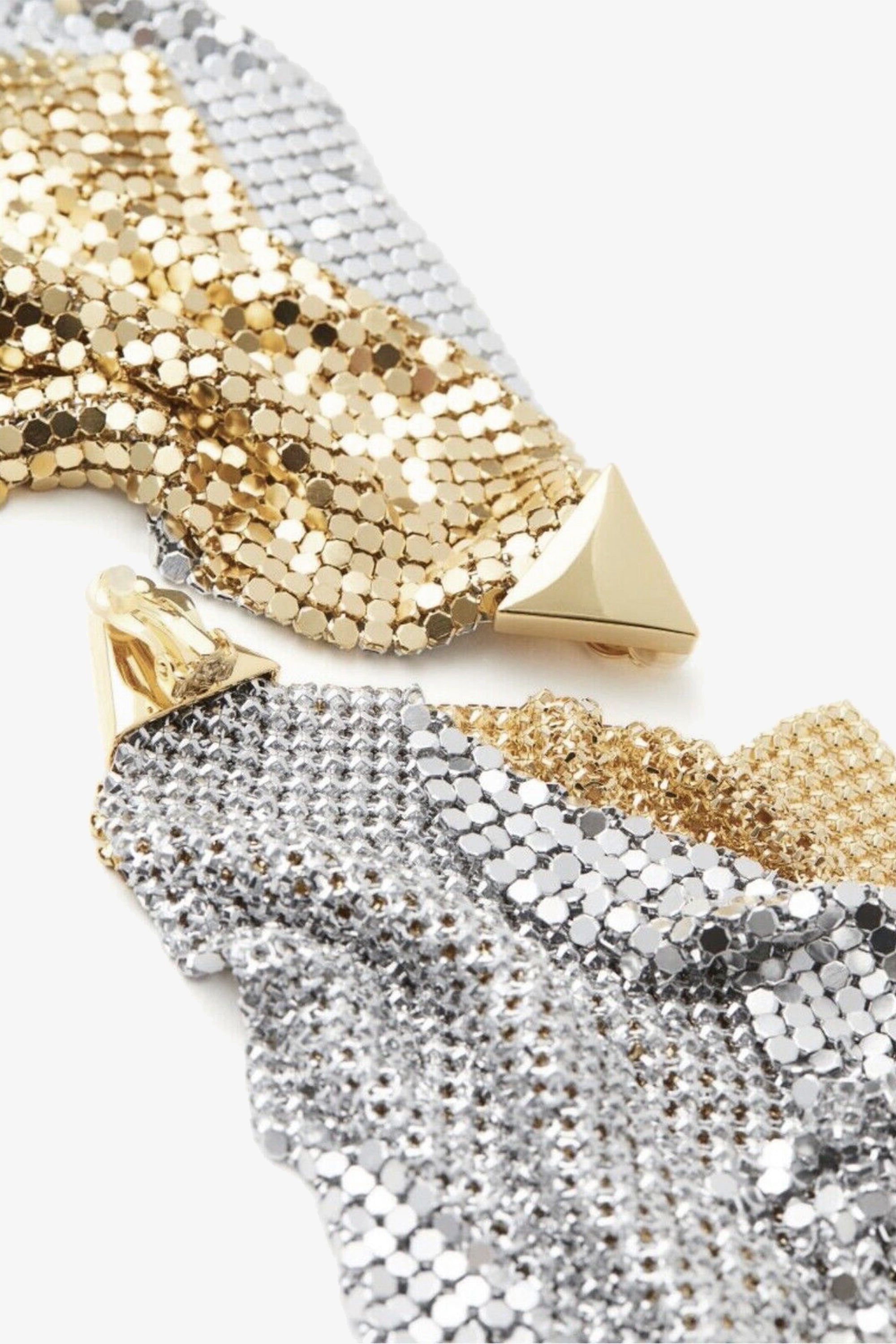 Chainmail Mini Earrings Gold and Platinum-Tone