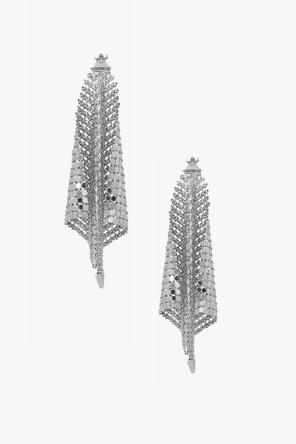 Chainmail Earrings Platinum-Tone