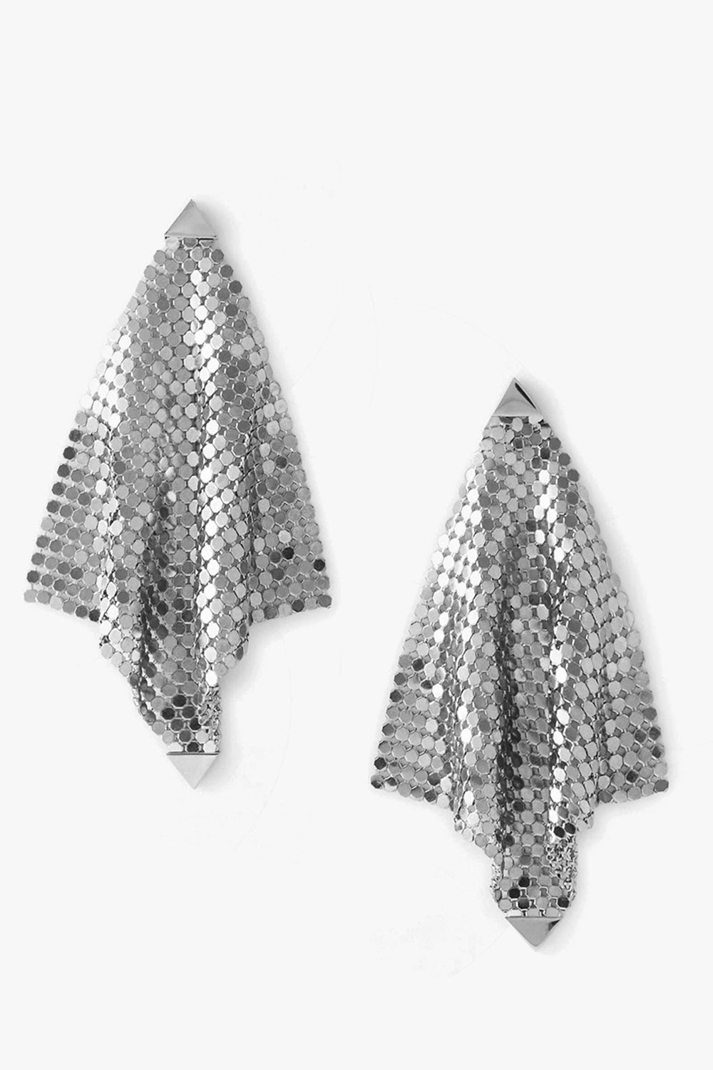 Chainmail Earrings Platinum-Tone