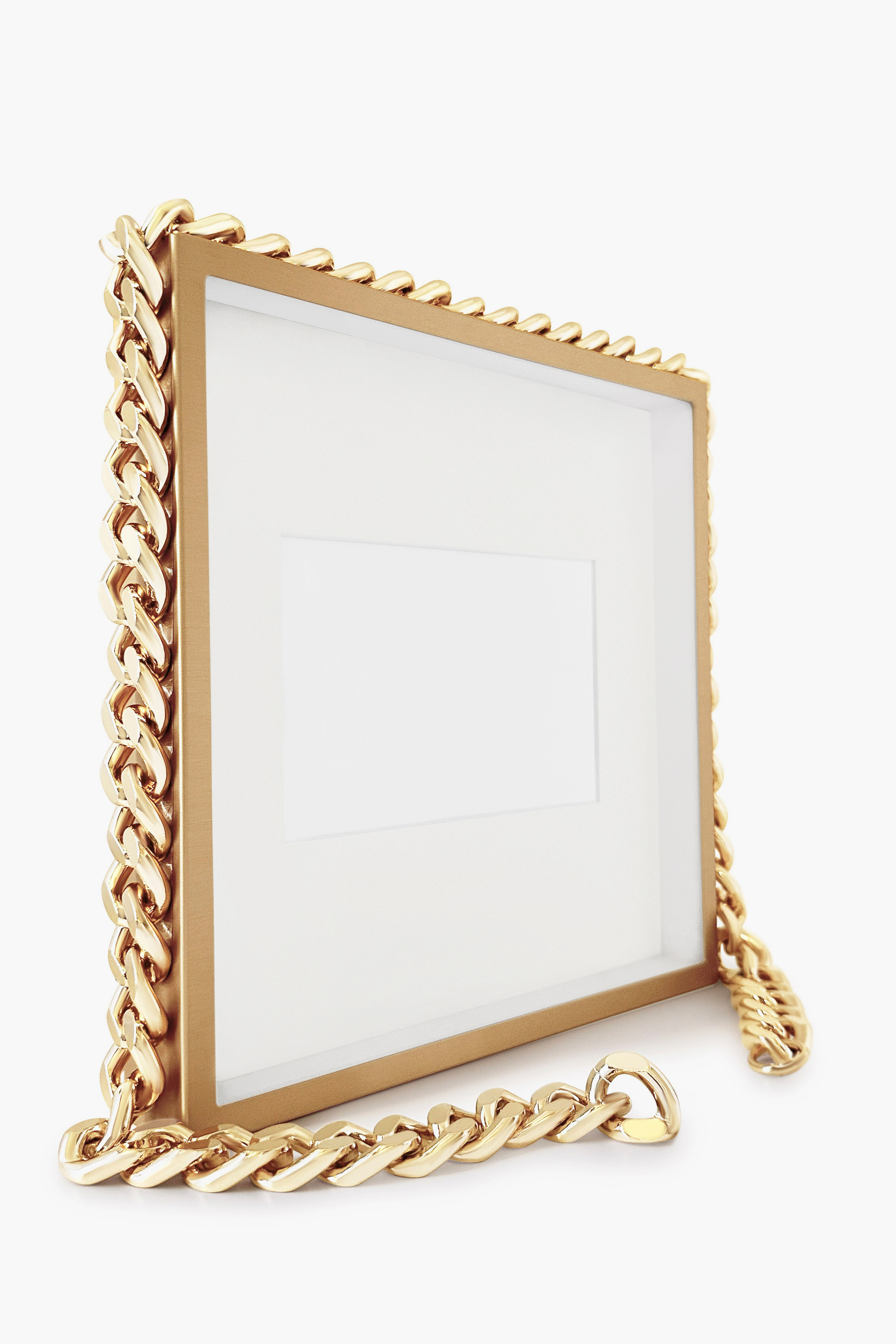 Chain Link Frame Gold-Tone