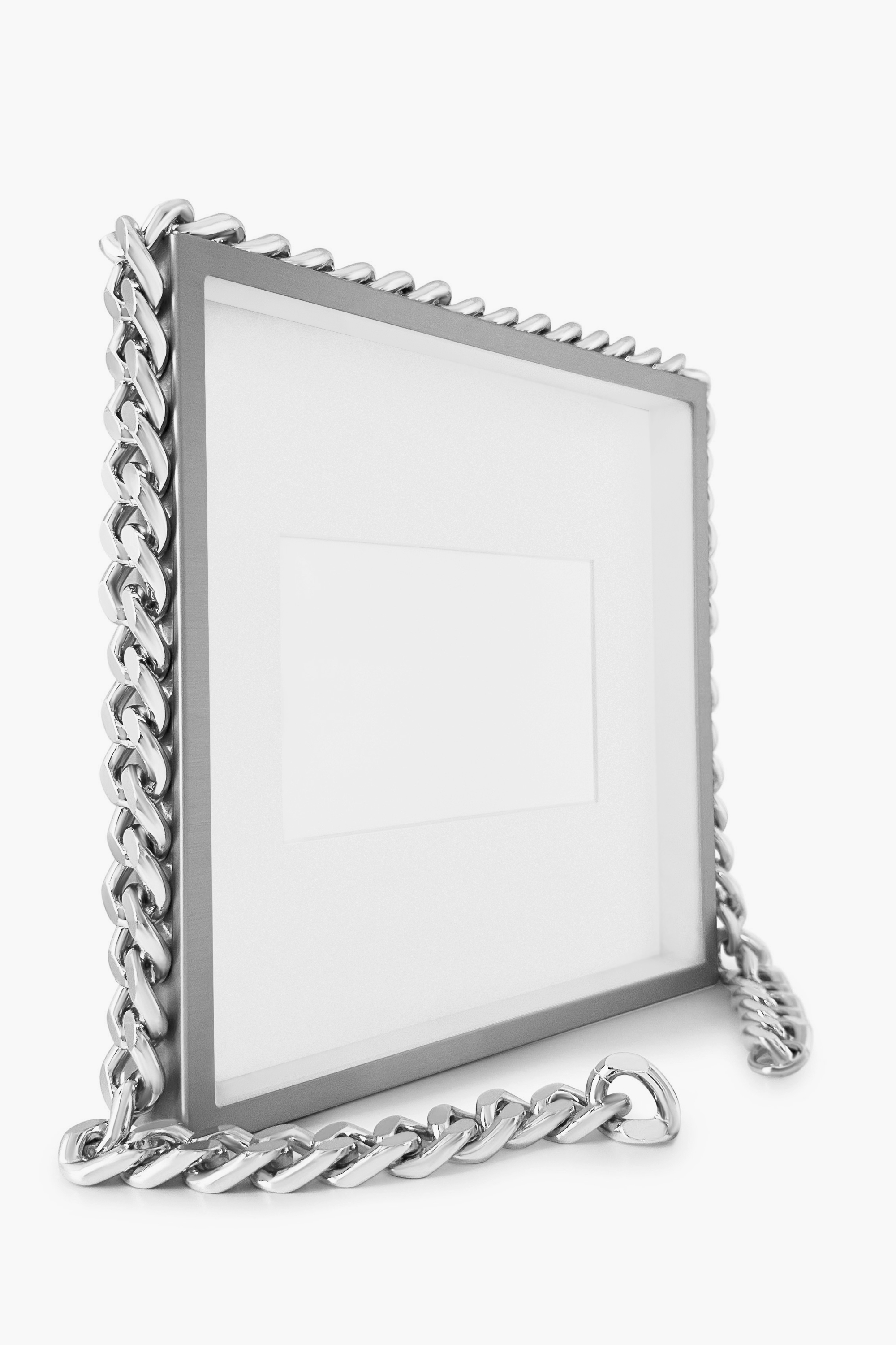 Chain Link Frame Platinum-Tone
