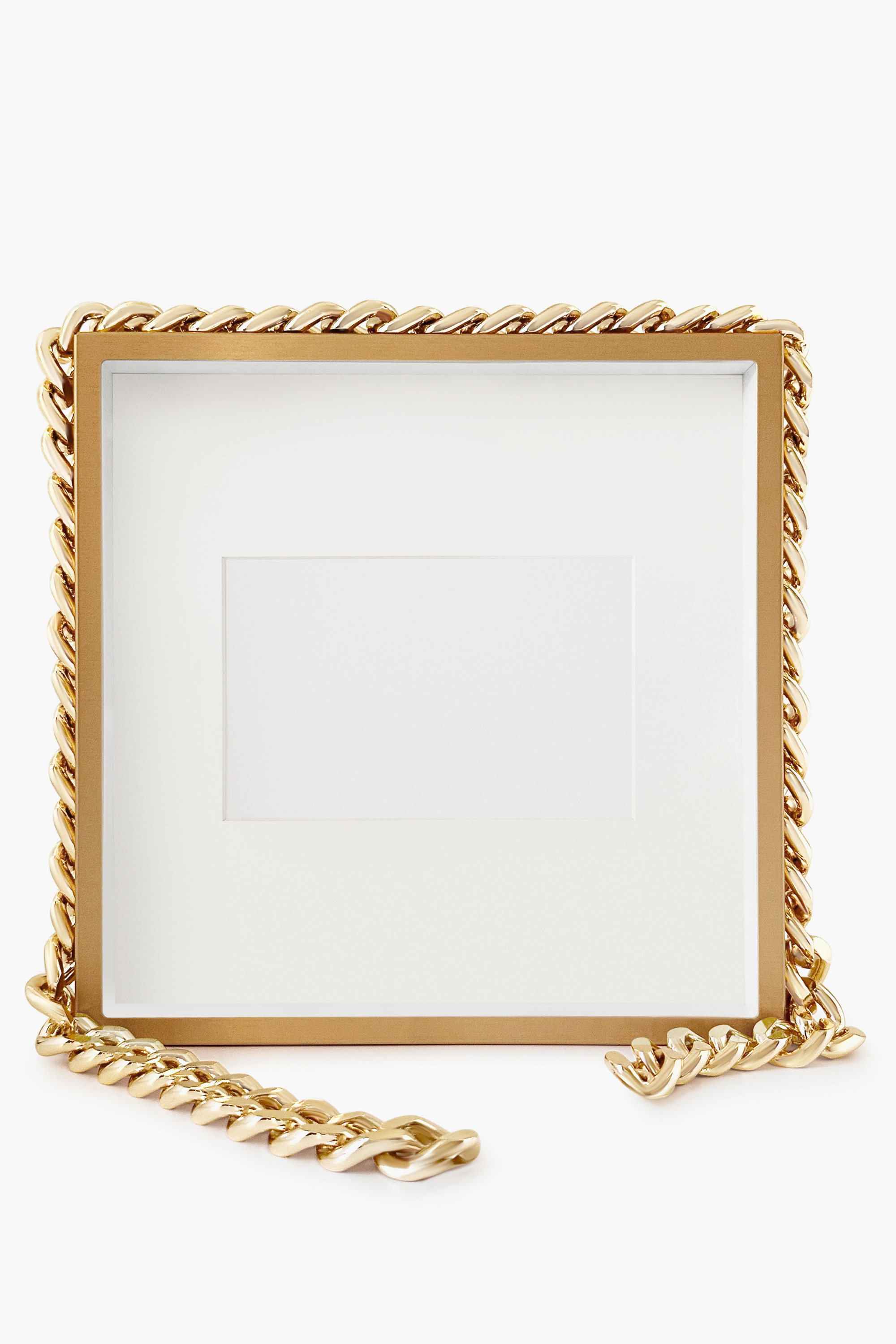 Chain Link Frame Gold-Tone