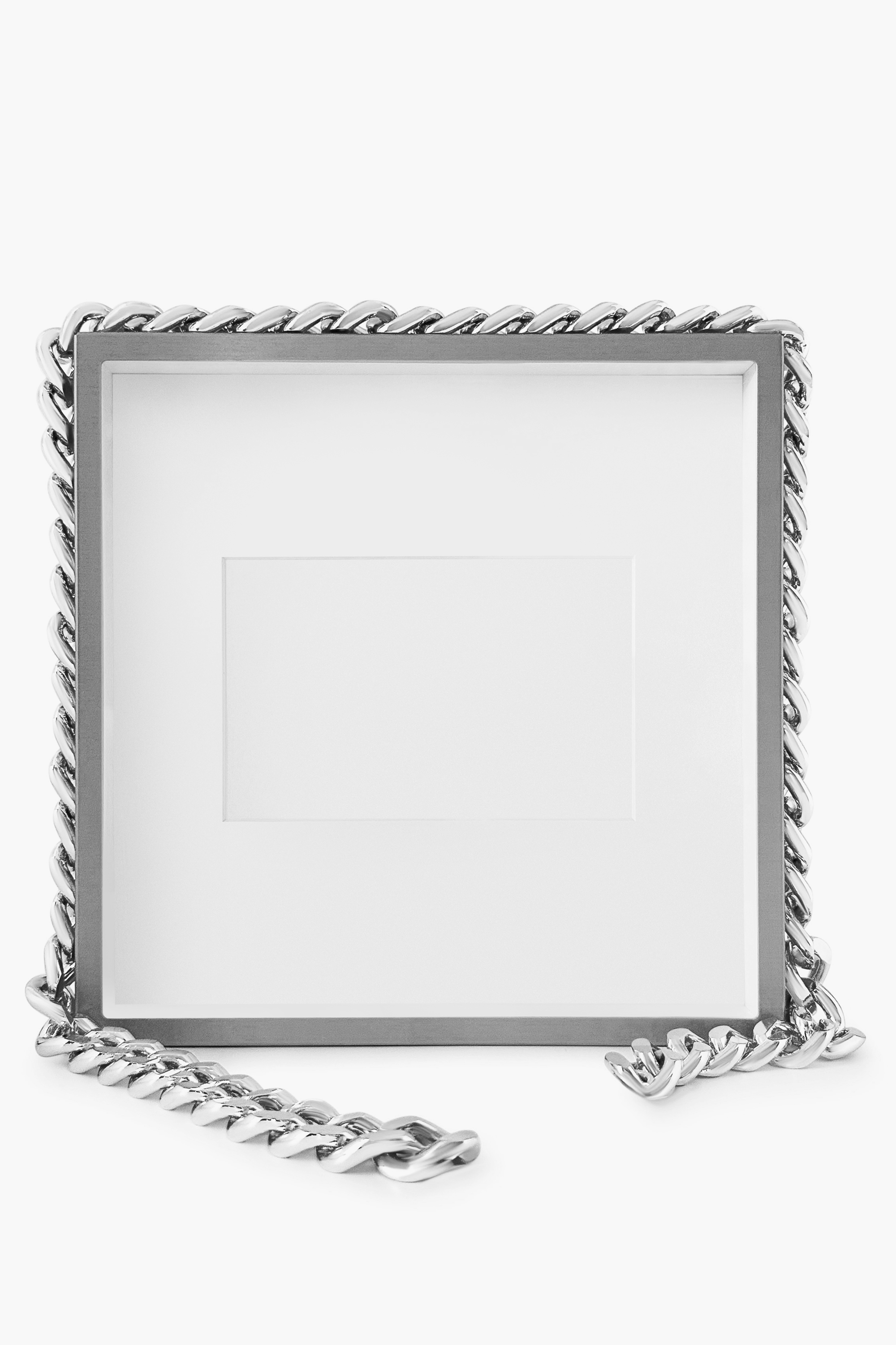 Chain Link Frame Platinum-Tone