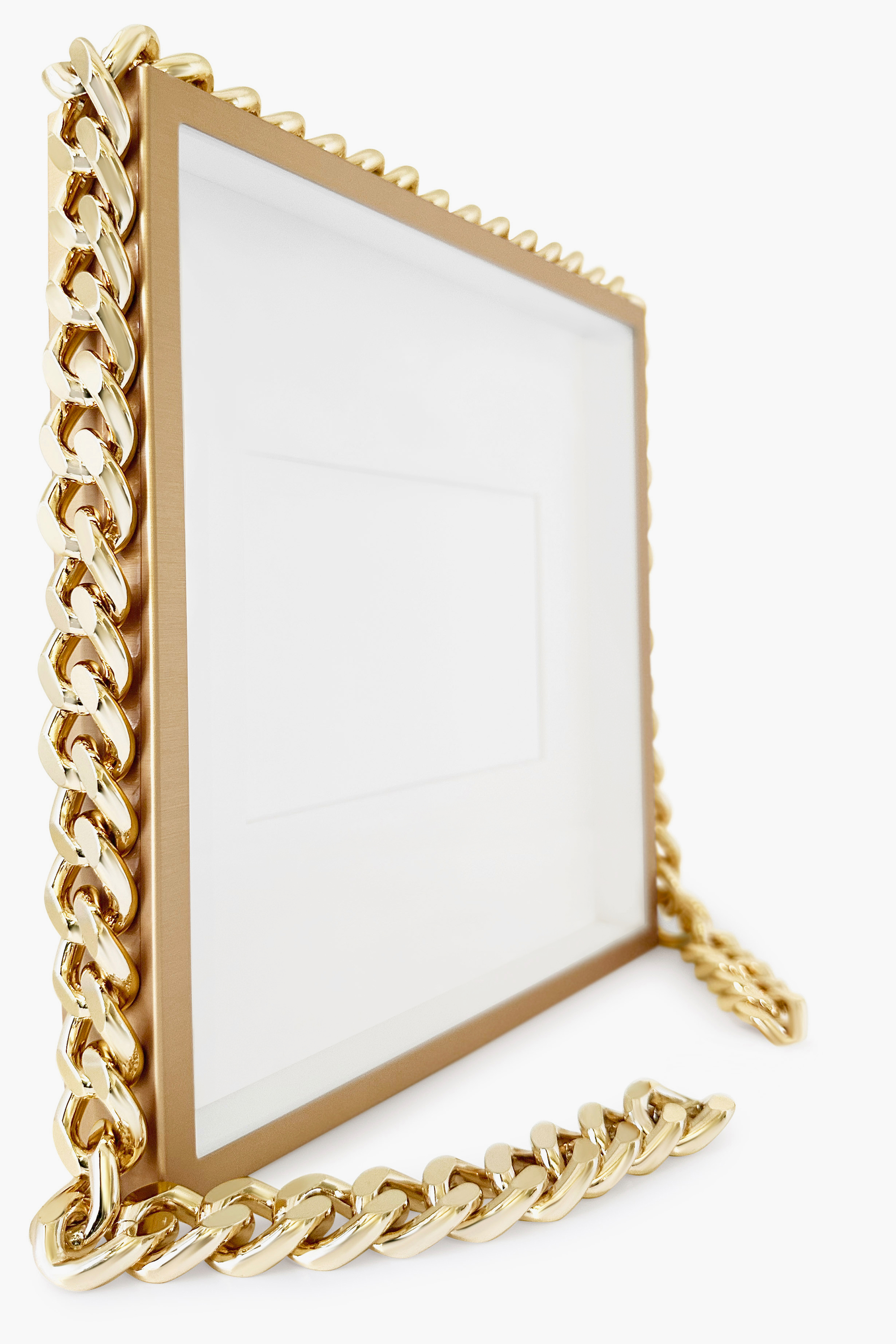 Chain Link Frame Gold-Tone