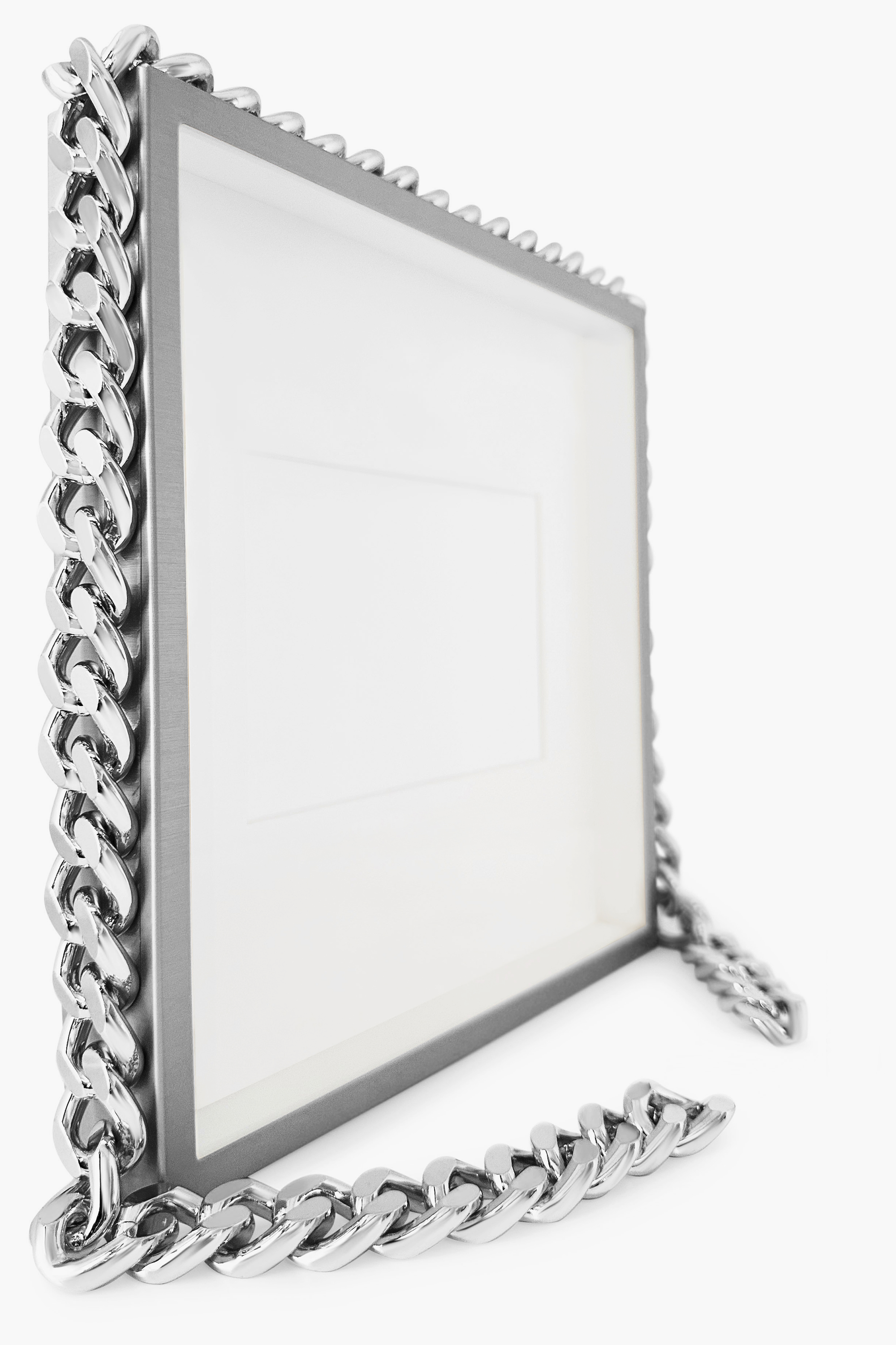 Chain Link Frame Platinum-Tone